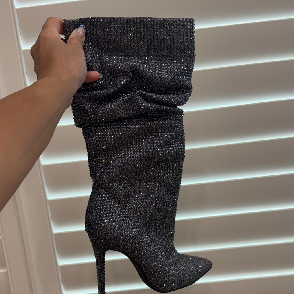 Jessica Simpson Glittering Black Stiletto Boots